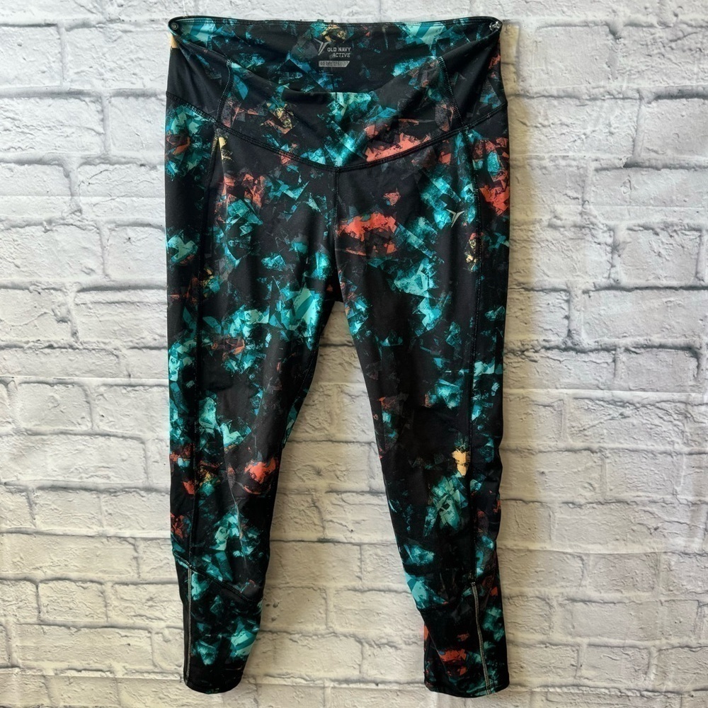 Old Navy Active Multicolor Splash Print Cropped Legging Yoga Pants Women’s Large